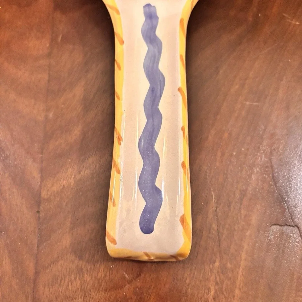 Vintage Meridiana Ceramiche Italy Hand Painted Ceramic Spoon Rest 10.5